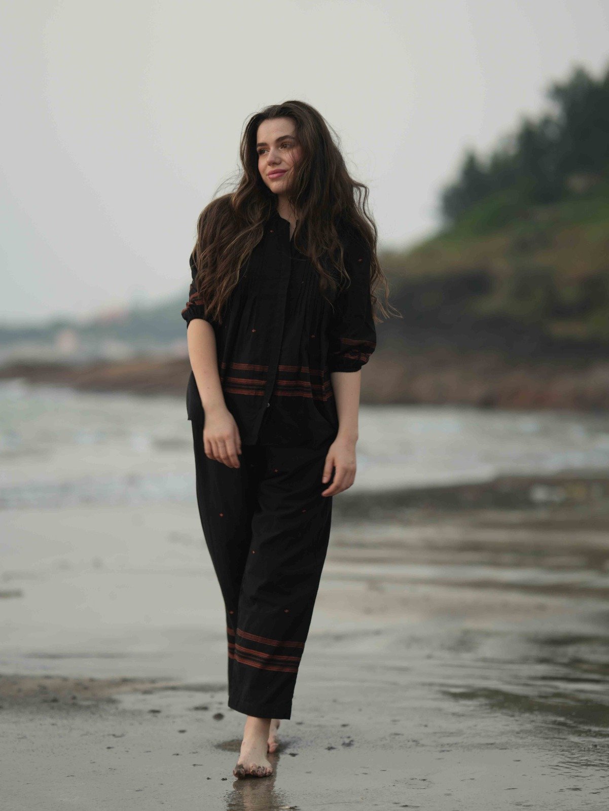 Black Jamdani Cotton Co-ord Set