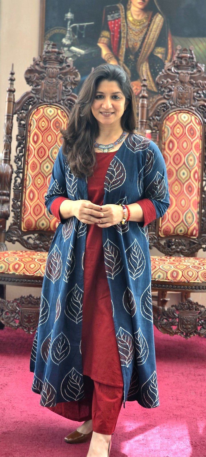 Three Piece Shrug Set in Indigo