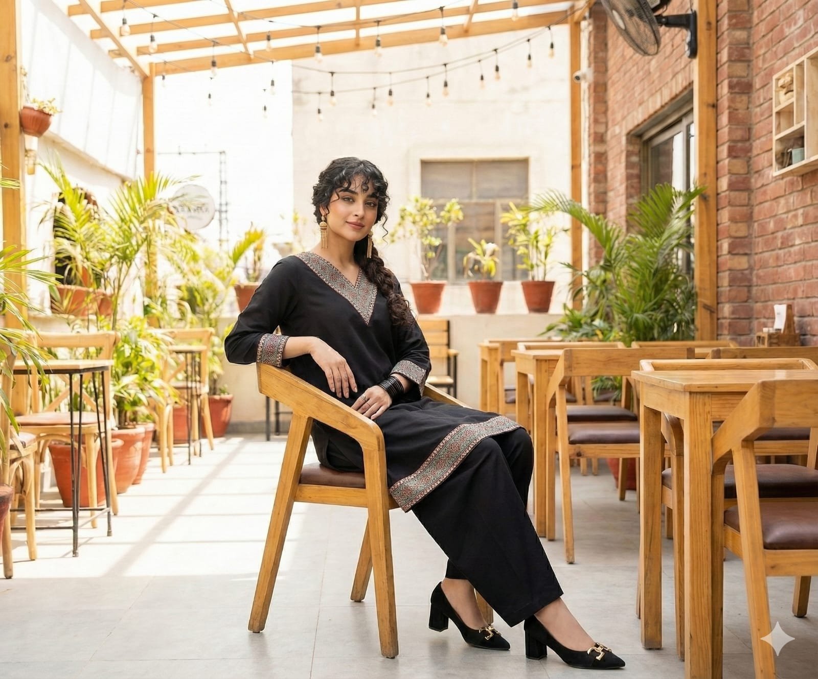 Ajrakh A-Line Farshi Set
