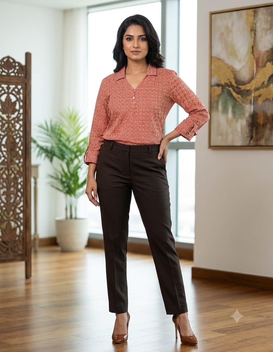 Cotton Tunic – Rust & Ochre